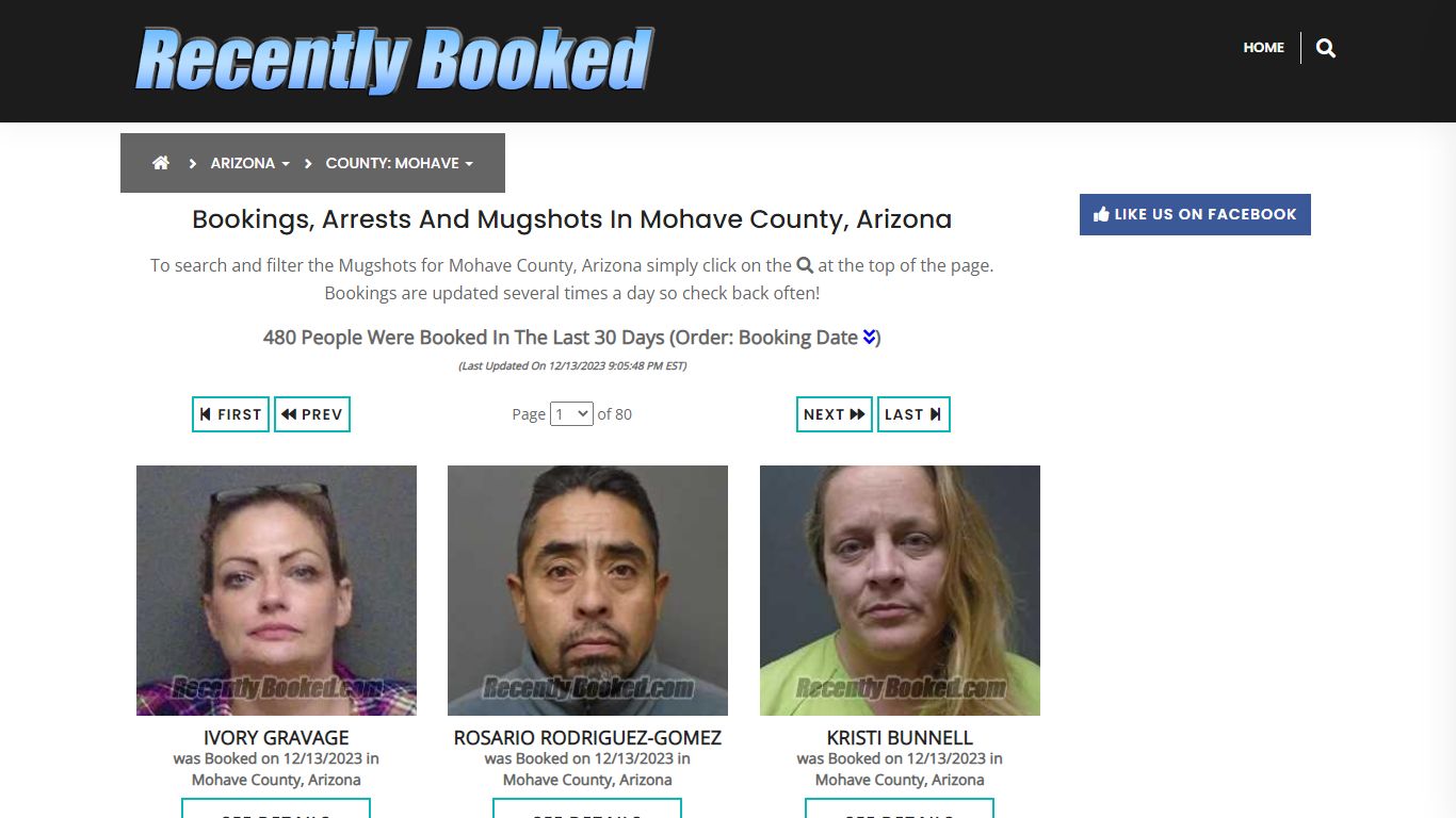 Recent bookings, Arrests, Mugshots in Mohave County, Arizona